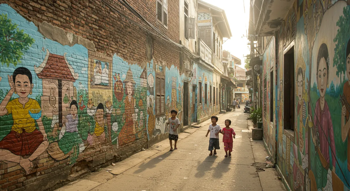 Discover Battambang Street Art Alleyways