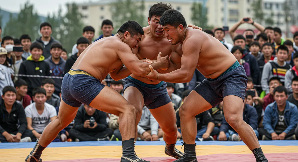 Catching Mongolian Wrestling Local Events in Ulaanbaatar
